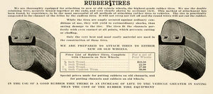 1912 Ad Antique Rubber Tires Vehicle Wheels Tread Price List Luthy Peoria LAC2