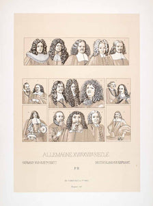 1888 Chromolithograph Hairstyle Collar Magistrate Wig Fashion Syroth LCH4