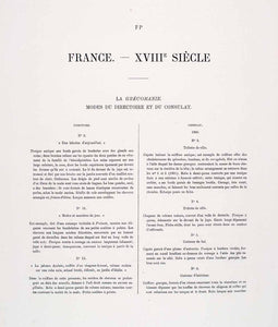 1888 Chromolithograph Fashion French Directory Consulat Neoclassical Dress LCH5