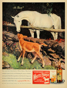 1946 Ad White Horse Scotch Whiskey Edinburgh New York - ORIGINAL ADVERTISING LF3