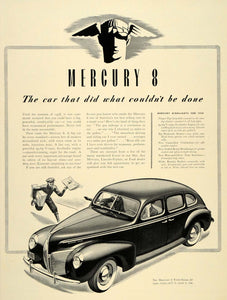 1939 Ad Mercury 8 Town Sedan Gearshift Ventilation Car - ORIGINAL LF3