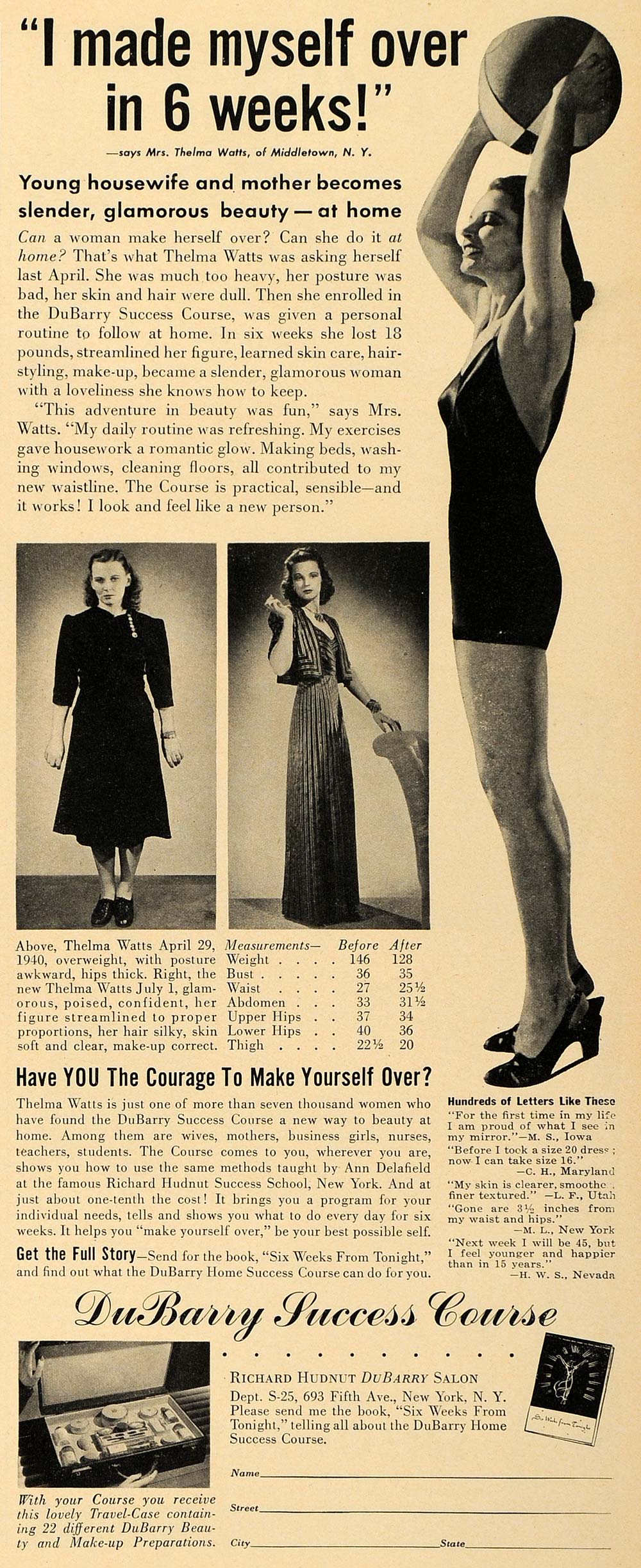 1940 Ad Richard Hudnut DuBarry Salon Thelma Watts Suit - ORIGINAL LF3