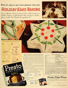 1940 Ad Presto Flour Holiday Star Cake Recipe Baking - ORIGINAL ADVERTISING LF3