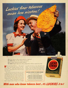 1940 Ad Frank Brown Nicotine Lucky Strike Cigarettes - ORIGINAL ADVERTISING LF3