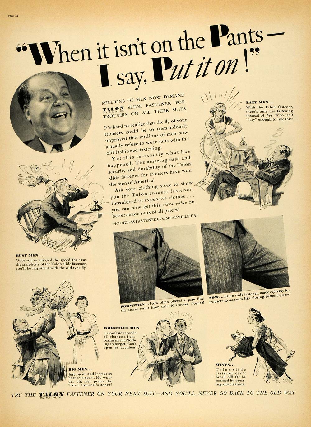 Vintage pants ad. Wtf is a snack sack? : r/funny