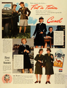 1943 Ad R J Reynolds Tobacco Co Camel Cigarettes Women in War Soldiers WWII LF4