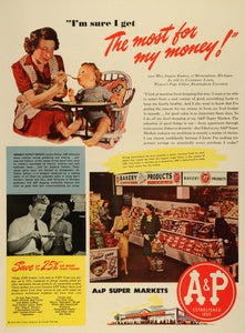 1943 Ad Atlantic & Pacific Tea Co A&P Super Markets Home Front Wartime WWII LF4