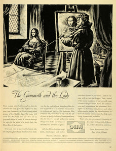 1945 Ad Olin Industries Inc Ammunition Mona Lisa Leonardo Da Vinci Painting LF4