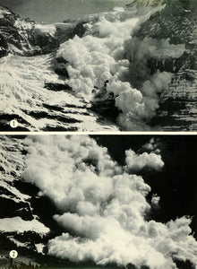 1938 Print Swiss Alps Giessen Glacier Snow Jungfrau Mountain Avalanche LF5