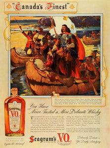 1939 Ad Seagrams VO Canadian Whisky Explorer Sieur De La Salle Frontenac LF5