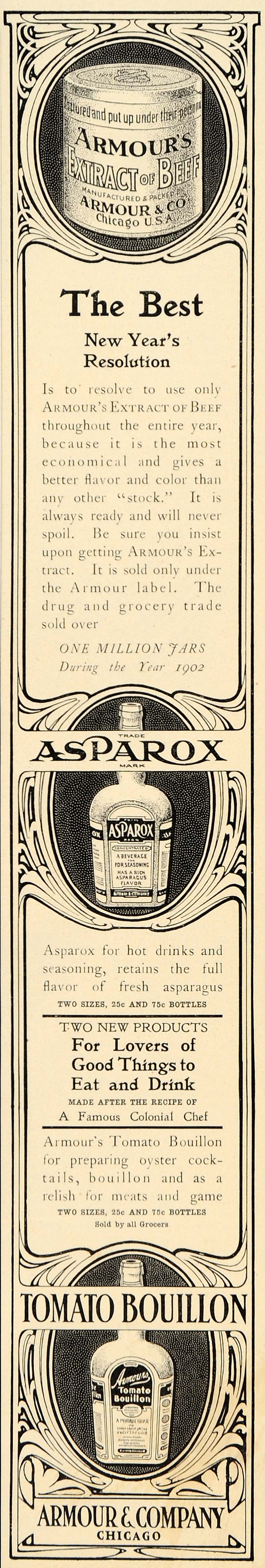 1903 Ad Armour & Company Extract Beef Asparox Chicago - ORIGINAL LHJ1