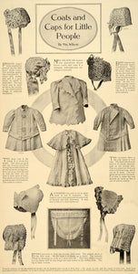 1909 Print Cap Lingerie Hood French Lace Embroider - ORIGINAL HISTORIC LHJ1