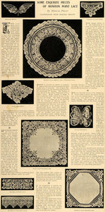 1899 Article Honiton Point Lace Designs Minerva Powers Doily Decor LHJ5