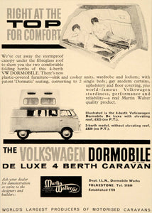 1963 Ad Volkswagen Dormobile Caravan VW 4-Berth Camper - ORIGINAL LN1