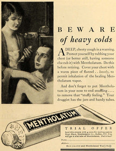 1928 Ad Mentholatum Co. Cough Cold Ointment Buffalo - ORIGINAL ADVERTISING MCC2