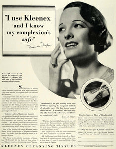 1931 Ad Kleenex Cleansing Tissues Marian Nixon Beauty - ORIGINAL MCC4