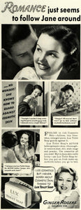 1936 Ad Cosmetic Skin Lux Toilet Soap Ginger Rogers RKO - ORIGINAL MCC4