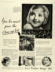 1930 Ad Lux Soap Nancy Carrol Doris Kenyon Olive Borden - ORIGINAL MCC4