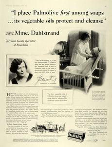 1930 Ad Palmolive Vegetable Oil Soap Madame Dahlstrand - ORIGINAL MCC4