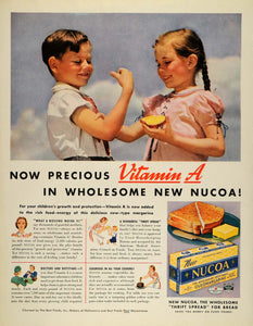 1937 Ad Best Foods Nucoa Vegetable Margarine Kids Toast - ORIGINAL MCC4