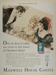 1930 Ad Maxwell House Southern Hotel Coffee WJZ Radio - ORIGINAL MIX6
