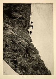 1912 Print Dolomites Mountain Range Italy Climbers Hikers Ice Landscape MK4