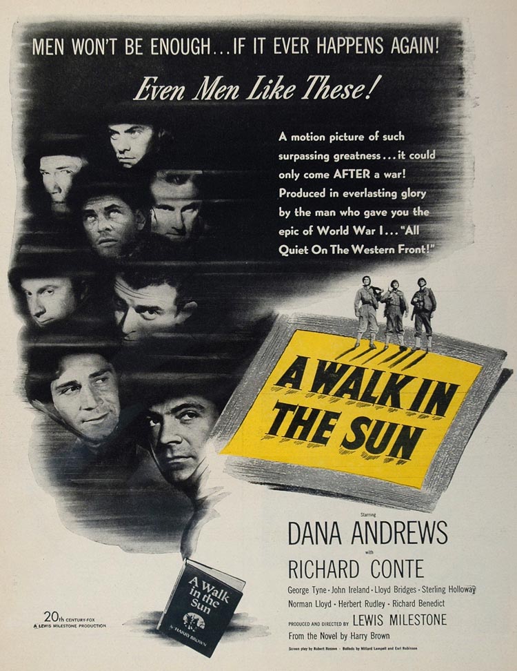 1946 Movie Ad Walk in the Sun Dana Andrews WWII War - ORIGINAL MOVIE2