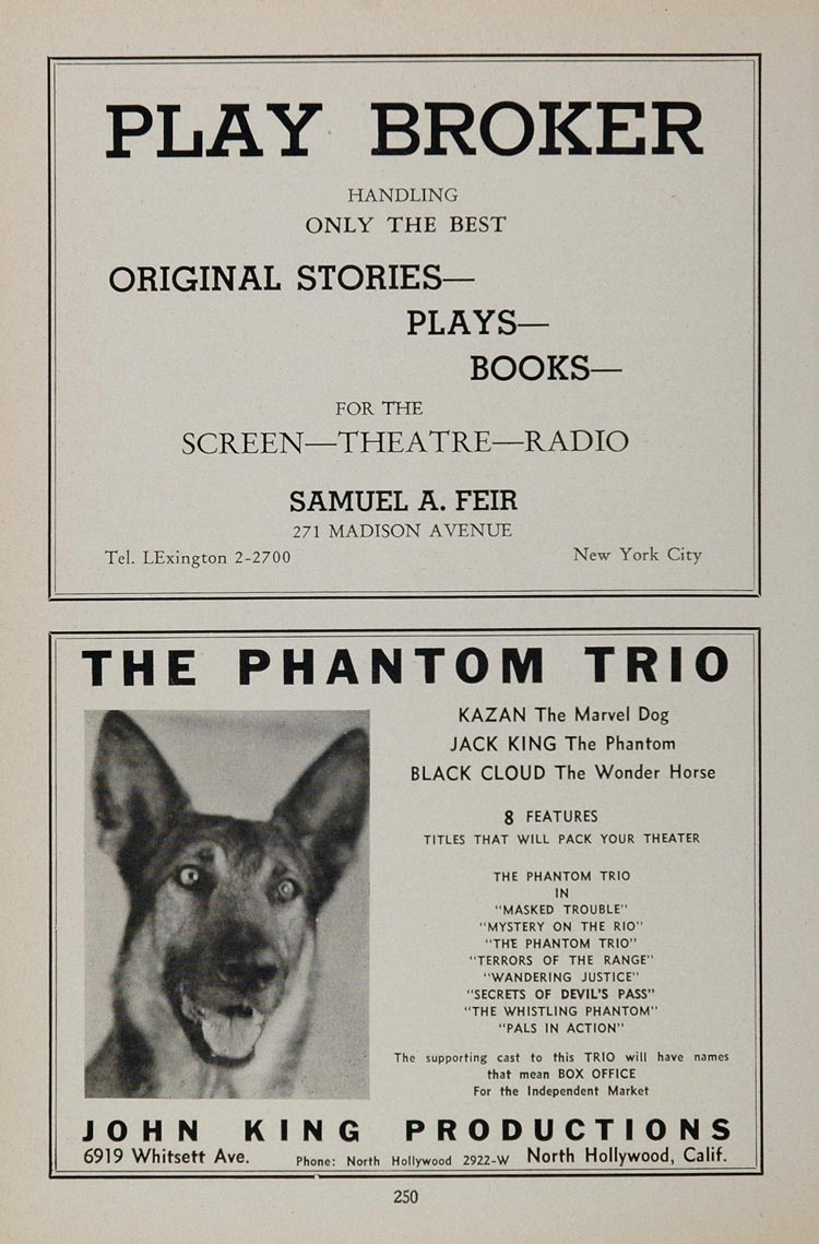 1936 Ad Kazan Marvel Dog Film John King Samuel A. Feir - ORIGINAL MOVIE