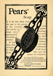 1895 Ad Link Binds Past Present 1789 Pears Soap Toilet - ORIGINAL MUN1