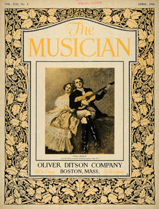 1916 Cover Musician Lovers Guitar Serenade Song Flowers - ORIGINAL MUS1