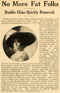 1910 Ad Mae Edna Wilder Weight Loss Treatment Fat Folks - ORIGINAL MX5