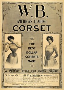 1900 Ad W. B. Corsets Victorian Fashion Undergarments - ORIGINAL ADVERTISING MX6