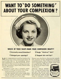 1941 Ad Noxema Dry Skin Cream Complexion Medication Nurse Acne Pimples Zits MX7