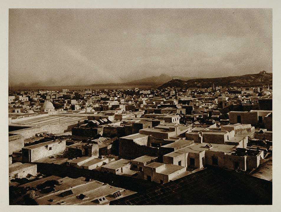 1924 Tunis Panorama Lehnert & Landrock Photogravure - ORIGINAL PHOTOGRAVURE NAF1