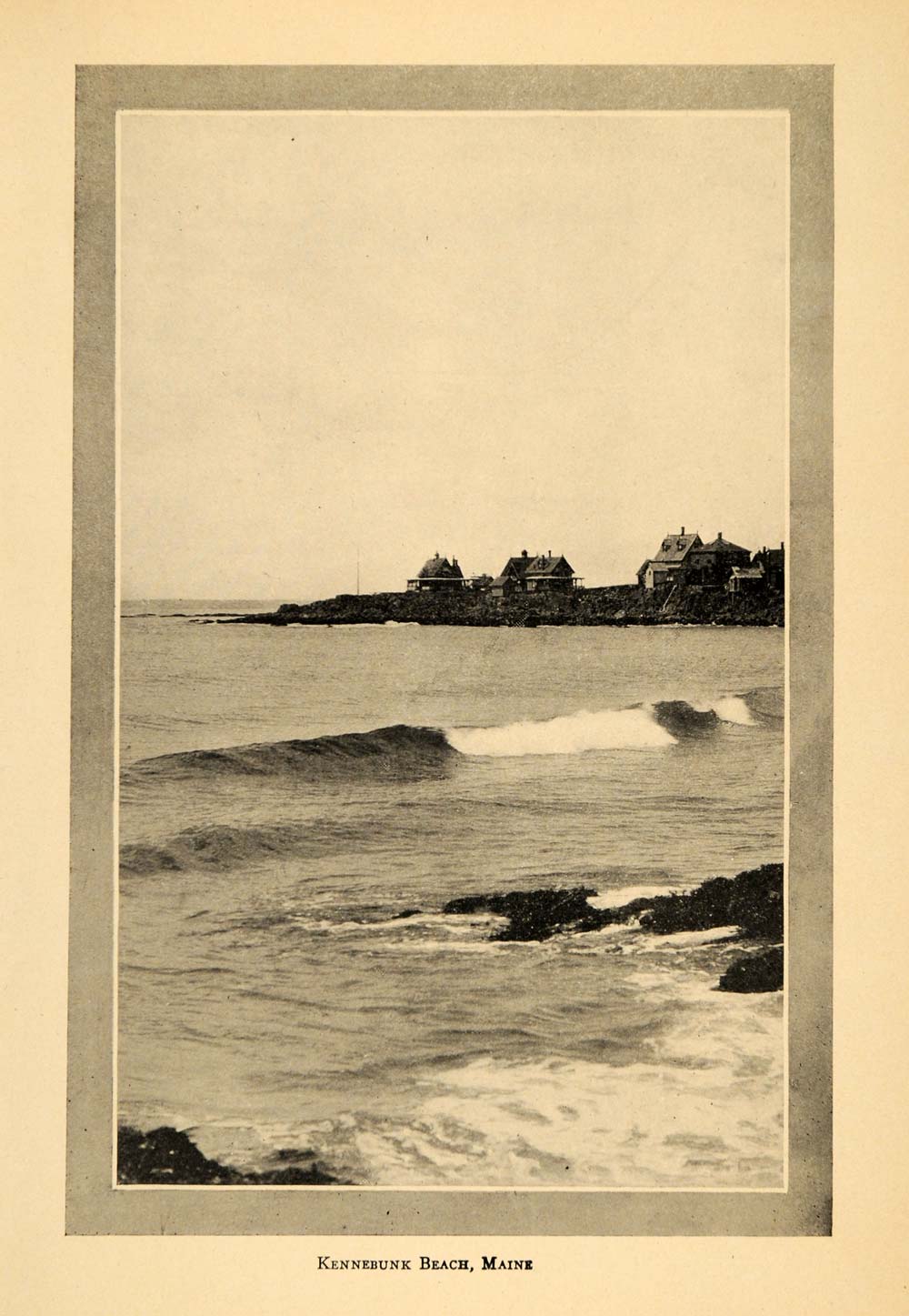 1911 Print Kannebunk Beach Shore Nature Landscape Maine ORIGINAL HISTORIC NEM1