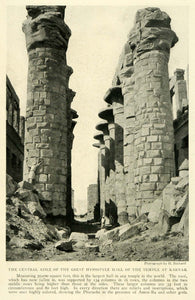 1923 Print Great Hypostyle Hall Karnak Temple Ancient Egypt Column NGM1