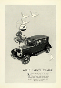 1926 Ad Wills Sainte Claire Marysville Officer Ducks Automobile Woman NGM1