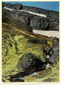 1926 Print Disko Island Greenland Landscape Natural History Gayer NGM2