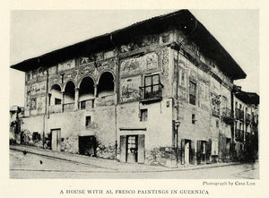 1922 Print Guernica Spain Al Fresco Painting Architecture Casa Lux NGM2