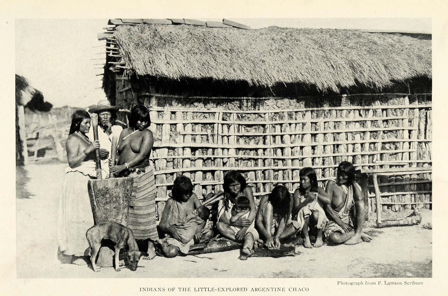 1921 Print Chaco Argentina Nude Indigenous Tribal Cultural Scribner NGM2