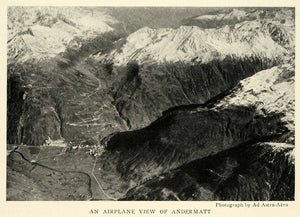 1925 Print Aerial View Andermatt Oberalp Pass Switzerland Mountains NGM2