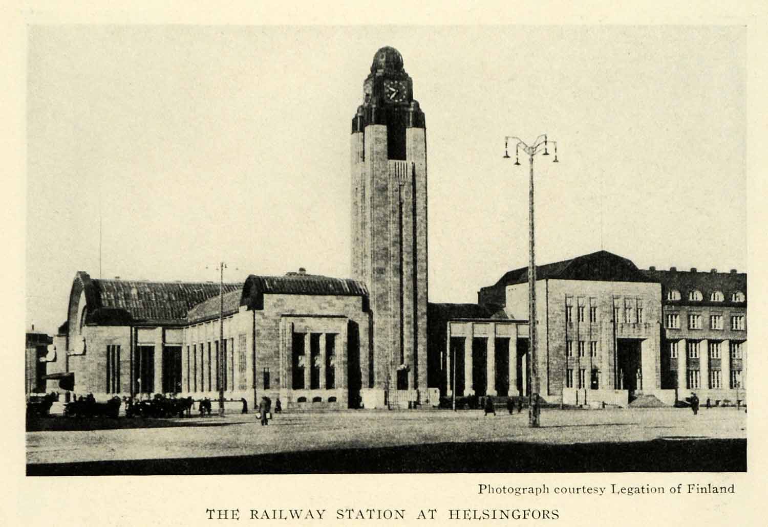 1925 Print Railway Station Helsingfors Helsinki Finland Cityscape NGM2