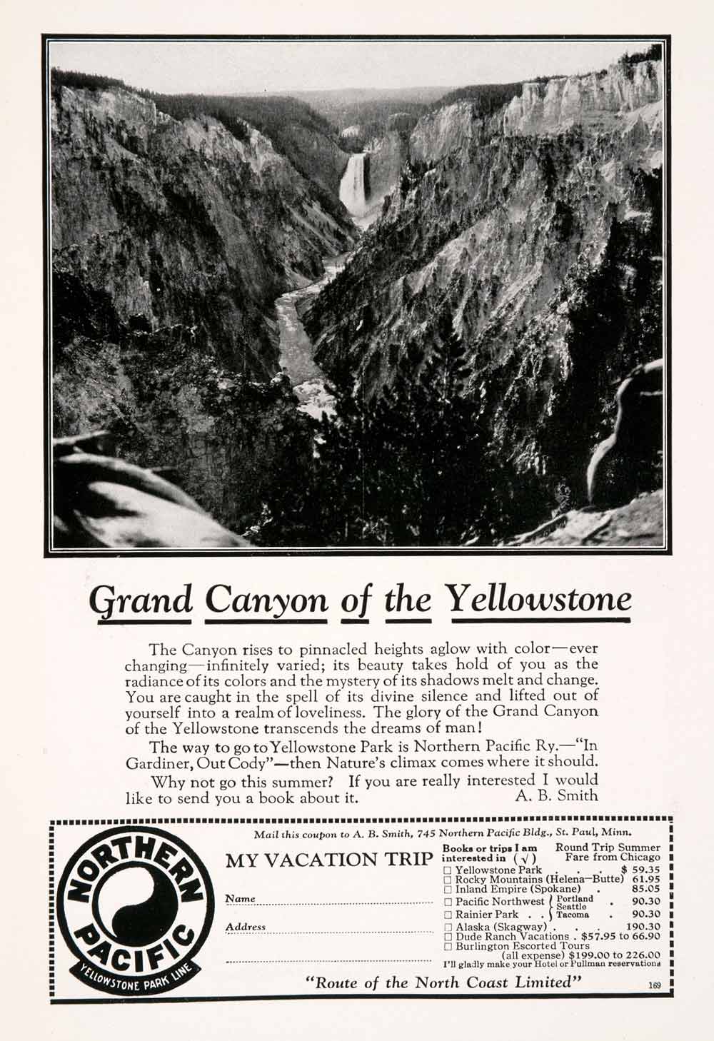 1927 Ad Grand Canyon Yellowstone Northern Pacific St Paul Minnesota Nature NGM3