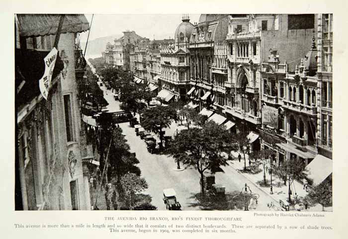 1920 Print Rio De Janeiro Avenida Branco Cityscape Historical Image View NGM5