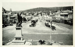 1931 Print Cityscape Grahamstown South Africa Statue Mountain Ox Cattle NGM7