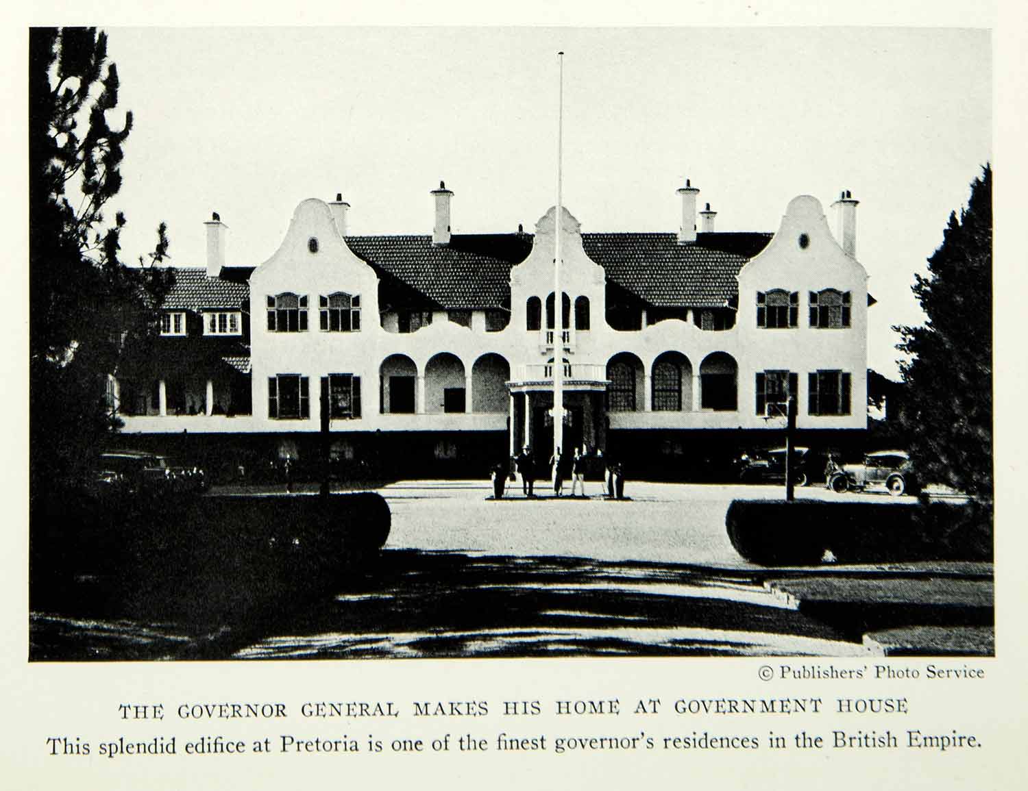 1931 Print Governor House Mansion Pretoria South Africa Architecture Home NGM7