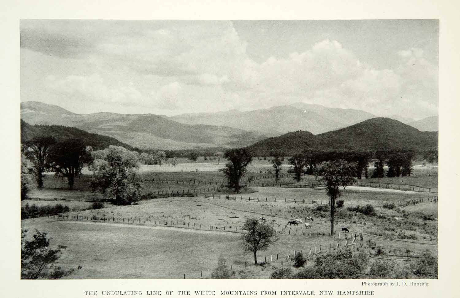 1922 Print White Mountains Intervale New Hampshire Landscape Hills Historic NGM8