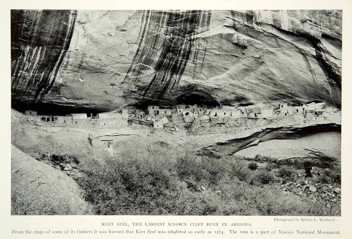 1929 Print Keet Seel Village Cliff Ruin Native Americans Historical Image NGM9