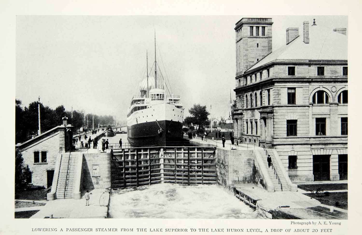 1928 Print Passenger Liner Lake Huron Superior Great Boat Nautical Ship NGMA1