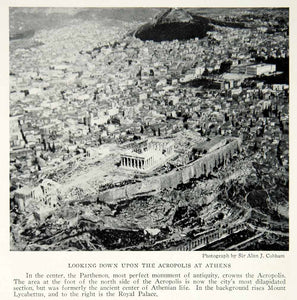 1928 Print Greece Greek Acropolis Athens Capitol City Historical Image NGMA1